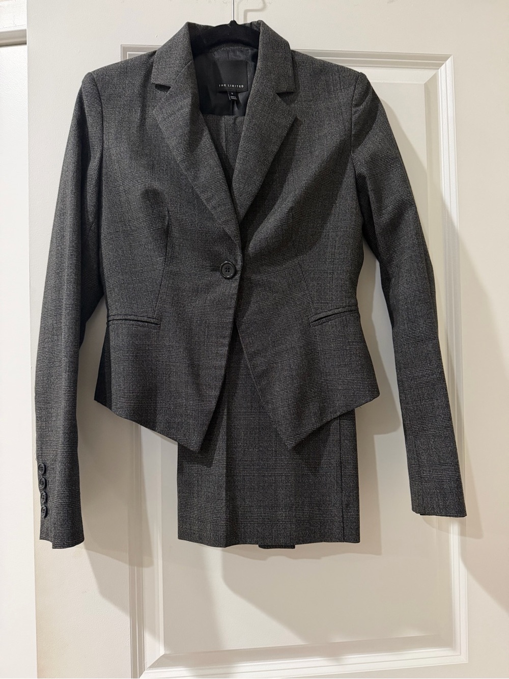 The Limited Women’s Gray Plaid 2-Piece Pantsuit Blazer & Pants Size 0
